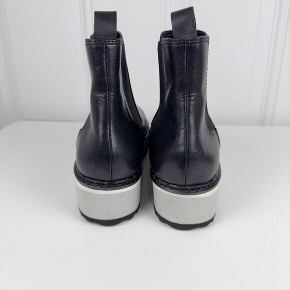 Matisse Boots Women's Size 8.5 Black Leather Moto Ronan Chelsea Platform - Picture 4 of 7